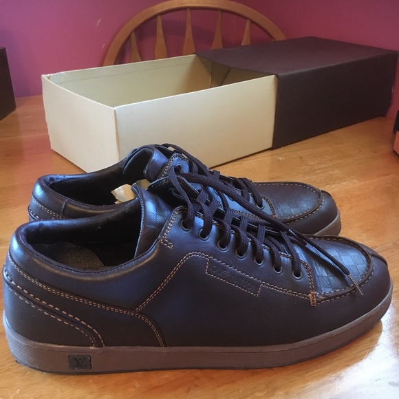 Louis Vuitton brown Damier lace-up shoes. Size 13 US Authentic. Very comfortable - Picture 1 of 9